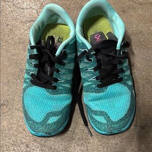 Nike Blue and Black Athletic Shoes with Mesh Upper